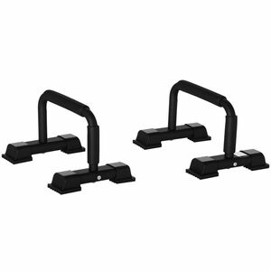 HOMCOM Set 2 Bare Paralele din Oțel pentru Fitness cu Mânere din Antiderapante, 36x25x20 cm, Negru | Aosom Romania imagine