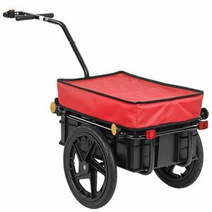 HOMCOM Remorcă pentru bicicletă 40 kg Husă din material Oxford cu reflectoare și cadru din oțel 144x59x80 cm Roșu și Negru | Aosom Romania imagine