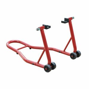 HomCom Cavalletto Supporto per Moto Posteriore Con Doppio Tipo di Accessori in Acciaio, Rosso imagine