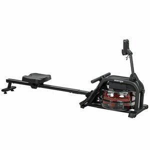 SPORTNOW Rameur cu apă, rameur pentru antrenament acasă rezervor reglabil 6-11L ecran LCD suport tabletă 170x46x77cm negru | Aosom Romania imagine