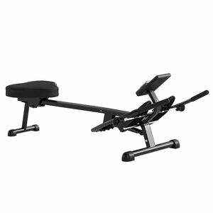 SPORTNOW Aparat de vaslit hidraulic cu 12 niveluri și ecran LCD, pentru antrenament cardio la domiciliu, capacitate max. 130 kg, negru | Aosom Romania imagine