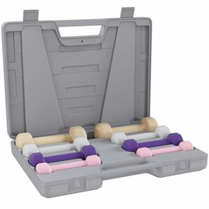 HOMCOM Set gantere 4 perechi 0, 5kg-10kg cu valiză, set din fontă, hexagon | Aosom Romania imagine