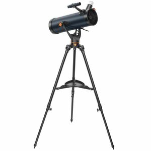 Outsunny Telescop reflector, obiectiv 114 mm, 2 oculare, lunetă de căutare, aluminiu, albastru închis | Aosom Romania imagine