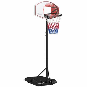 SPORTNOW Coș de baschet cu înălțime reglabilă, independent, cu plasă și roți, bază mare, 179-209 cm, plastic, oțel | Aosom Romania imagine