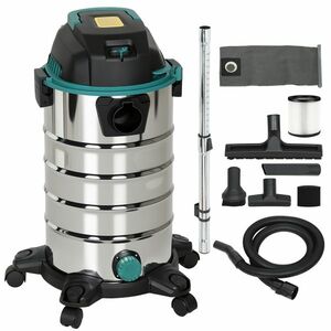 HOMCOM Aspirator 3 în 1 de 1400W, Aspirator de Solide și Lichide și Suflător, Recipient de 18L din Oțel Inox, Filtru Triplu și Accesorii, pentru Casă, Garaj și Birou | Aosom Romania imagine