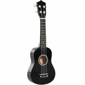 HOMCOM Ukulele Soprano de 21 Inchi pentru Începători, din Lemn cu Corzi din Nailon, Pană și Coardă de Rezervă, Negru | Aosom Romania imagine