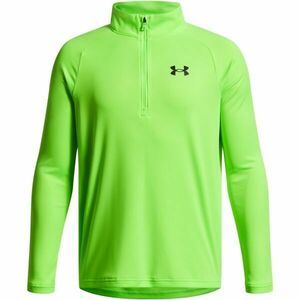 Under Armour TECH 2.0 1/2 ZIP Tricou cu mânecă lungă pentru băieți, verde deschis, mărime XL imagine