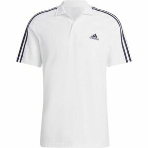 adidas ESSENTIALS PIQUÉ EMBROIDERED SMALL LOGO 3-STRIPES POLO SHIRT Tricou polo bărbați, alb, mărime imagine