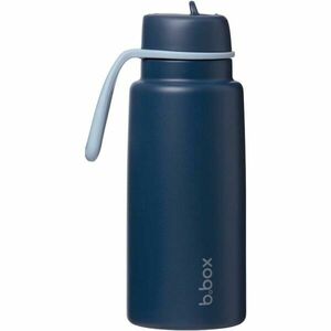 B.BOX MIDNIGHT 1 L Sticlă termică din oțel inoxidabil cu pai, albastru închis, mărime 1 L imagine