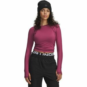Under Armour COLDGEAR TEXTURED CREW Tricou cu mânecă lungă pentru femei, vișiniu, mărime S imagine