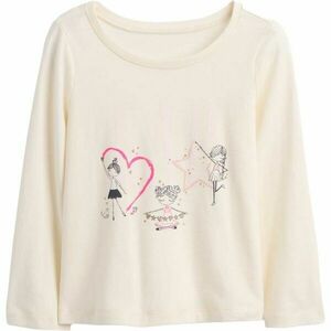 GAP V-FRCH LS BF LOGO TEE Tricou pentru copii, alb, mărime 5Y imagine