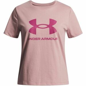 Under Armour BIG LOGO Tricou fete, roz, mărime L imagine