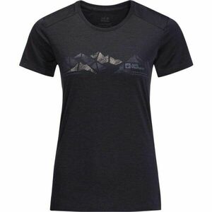 Jack Wolfskin CROSSTRAIL GRAPHIC T W Tricou funcțional damă, negru, mărime imagine