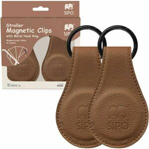 Sipo STROLLER HOOKS 2KS Clipuri magnetice pentru cărucior, maro, mărime imagine
