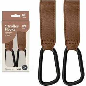 Sipo STROLLER HOOKS 2KS Cârlige pentru cărucior, maro, mărime imagine