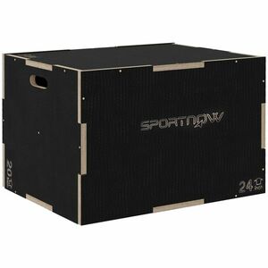SPORTNOW Cutie Plyometrică 3-in-1 din Lemn Antiderapant, Ideală pentru Fitness Acasă, Dimensiuni 76/61/51cm | Aosom România imagine