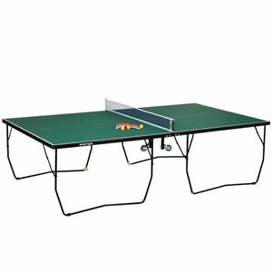 SPORTNOW Masă de Tenis de Masă Pliabilă, 9FT, cu 8 Roți, pentru Interior, Verde | Aosom Romania imagine