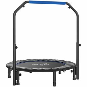 HOMCOM Mini Trampolin Fitness Pliabil de 45" cu Mâner Reglabil din Spumă, Albastru | Aosom Romania imagine