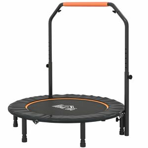 HOMCOM Trampolin Fitness Mini Pliabil de 45", cu Mâner Reglabil cu Spumă, Portocaliu | Aosom Romania imagine