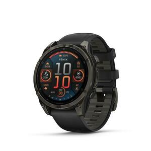 Ceas Smartwatch AMOLED Sapphire Titane Carbon Gray DLC 47mm, Fēnix® 8 Negru imagine
