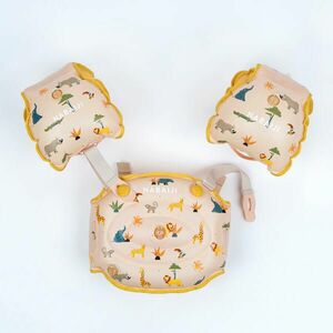 Aripioare de înot în piscină Tiswim imprimeu savană bej imagine