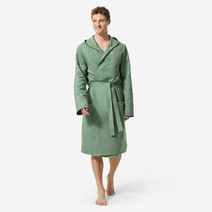 Halat de baie cu glugă compact din microfibră Verde Kaki eucalipt Bărbați imagine