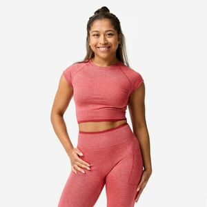 Crop top fără cusături Bodybuilding Roșu-Roz Damă imagine