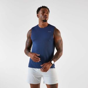 Maiou de alergare 500 confort fără cusături laterale Albastru Bărbați imagine