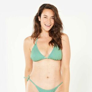 Bustieră de baie tip triunghi cu dungi surf Mae Verde și alb Damă imagine