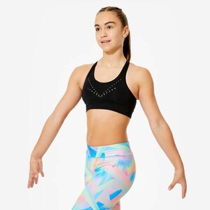 Bustieră respirantă de gimnastică cu paiete Negru fete imagine