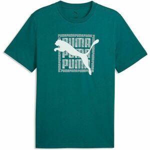 Puma GRAPHIC WORDING TEE Tricou pentru bărbați, verde închis, mărime imagine