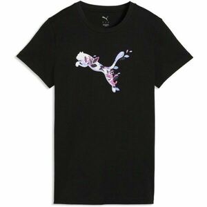 Puma GRAPHICS FLORAL CAT TEE Tricou damă, negru, mărime imagine