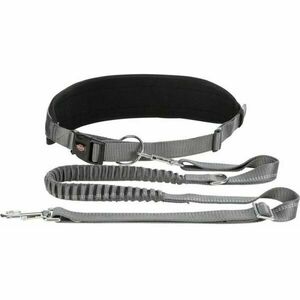 TRIXIE RUNNING BELT WITH BUNGEE LEASH Centură de alergare cu lesă, gri, mărime imagine