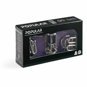 POPULAR TEASER 3 KS Puzzle de tip brain teasers, argintiu, mărime imagine