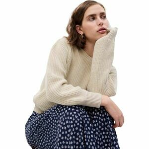 GAP CLASSIC COTTON CREW Pulover femei, bej, mărime imagine