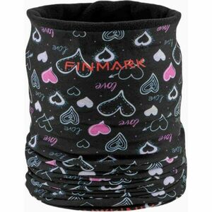 Finmark MULTIFUNCTIONAL SCARF WITH FLEECE Eșarfă multifuncțională copii, negru, mărime UNI imagine