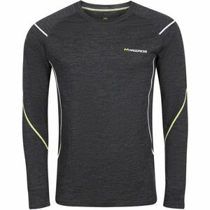 PROGRESS MERINO LS Tricou funcțional din lână merino pentru bărbați, negru, mărime imagine