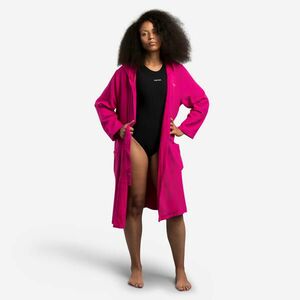 Halat de baie compact cu glugă bumbac Roz Damă imagine
