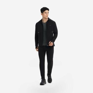 PANTALON CĂLDUROS ALERGARE JOGGING KIPRUN RUN 100 Warm NEGRU BĂRBAȚI imagine