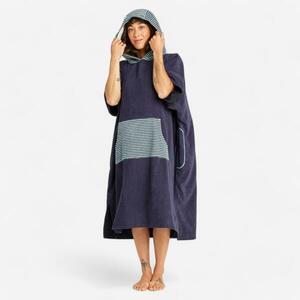 Poncho de baie plajă surf 900 Fish Albastru-Gri Adulți peste 150 cm imagine