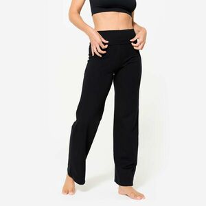 Pantalon de yoga bumbac moale talie înaltă Negru Damă imagine