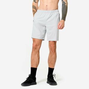 Pantalon scurt fitness respirant buzunare cu fermoar Gri Bărbați imagine