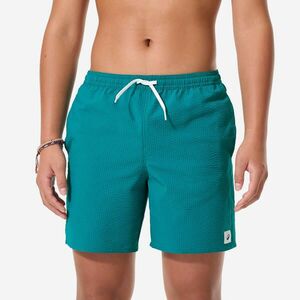 Șort de baie surf 100 Seersucker Verde Copii imagine