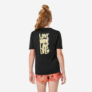 Tricou anti-UV surf 100 UPF50+, UV>95% Love Negru Copii imagine