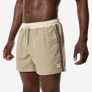 Șort de baie scurt Boardshort surf 15" 100 Géo retro Bej Bărbați imagine