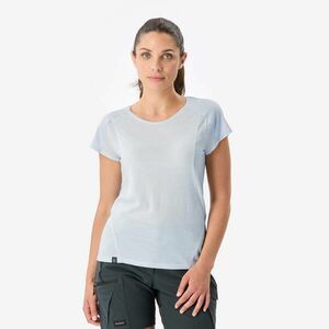 Tricou trekking din lână merinos damă, Merino Resist albastru imagine