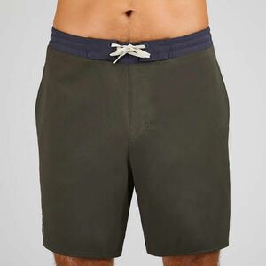 Șort de baie Boardshort surf semi-lung 18'' 100 Kaki Bărbați imagine