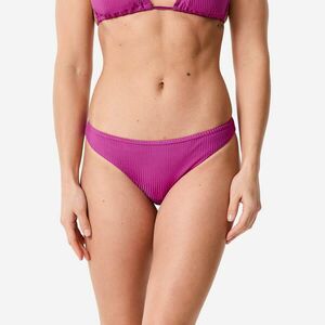 Slip de baie tanga decoltat cu striații Lulu Mov Damă imagine