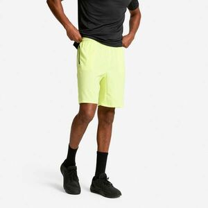 Pantalon scurt de fitness respirant buzunare cu fermoar, galben, bărbați imagine