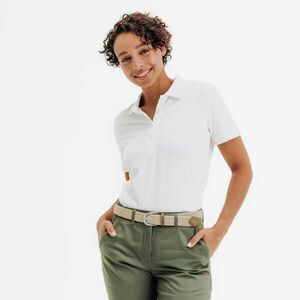Tricou polo golf din bumbac și poliester MW500 Alb Damă imagine